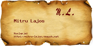 Mitru Lajos névjegykártya
